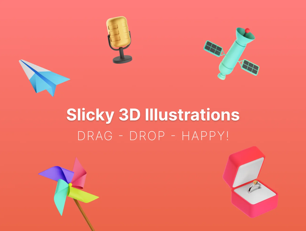 50款超现代酷炫3D图标合集 Slicky 3D Illustrations插图1
