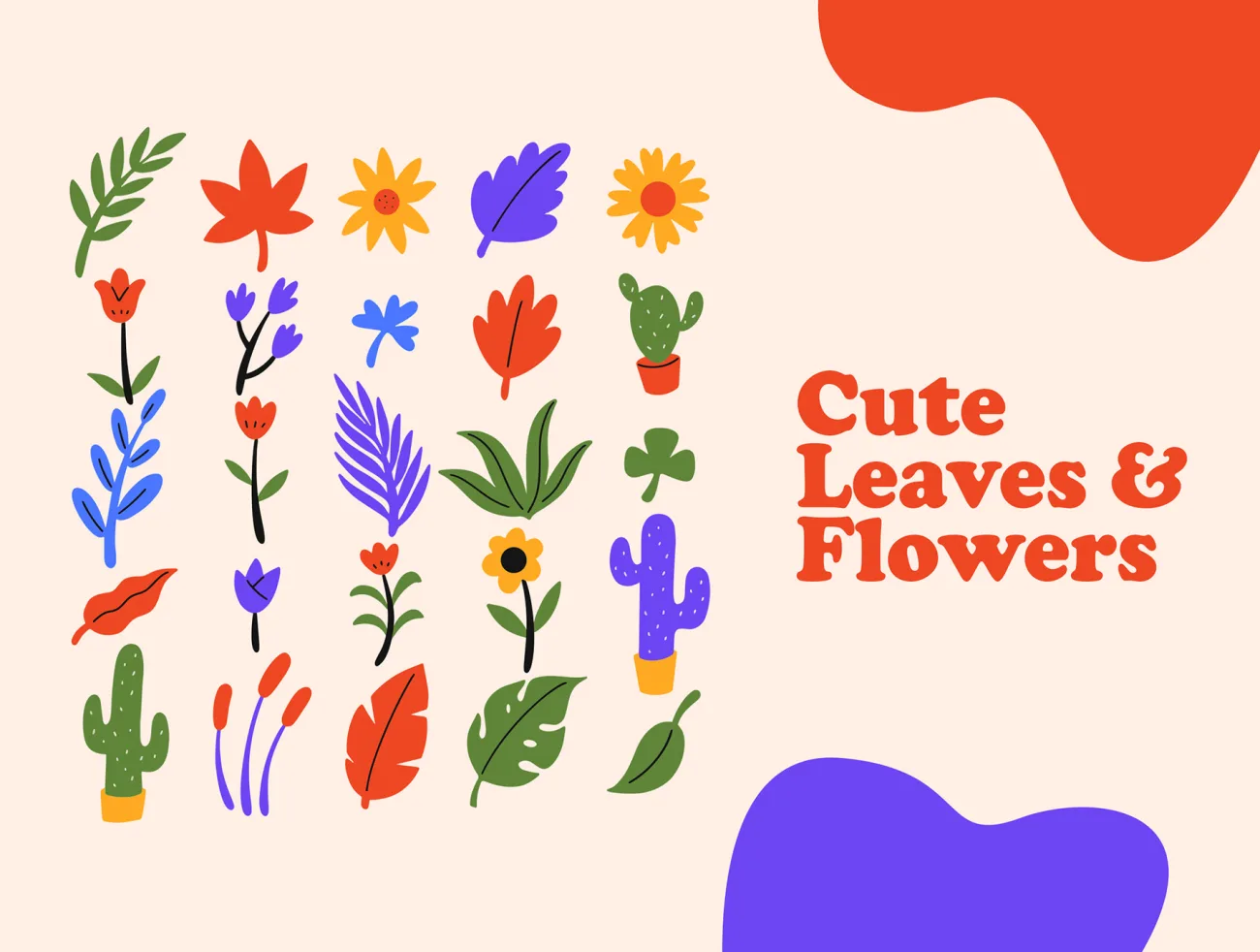 70个可爱矢量剪水果花朵天气贴画插图合集 Cute Clip Art Illustration插图5