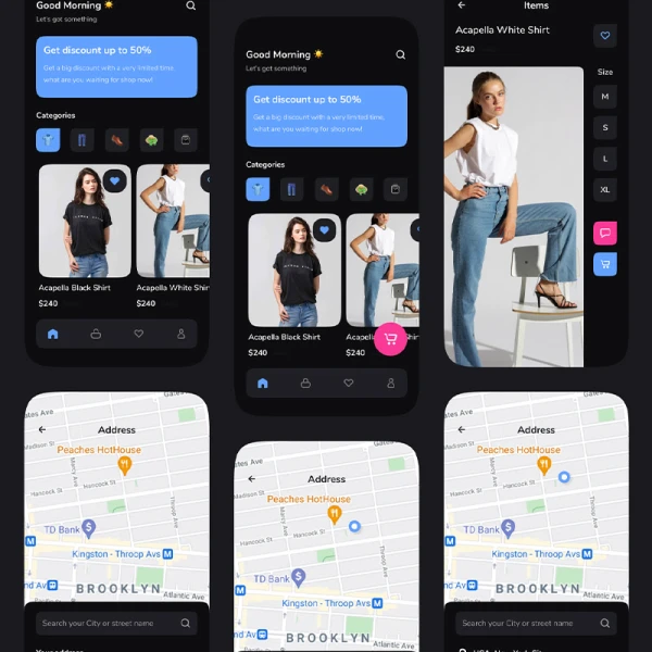 60屏现代iOS在线购物应用程序 UI 套件 Gombal - Online shopping App UI Kit