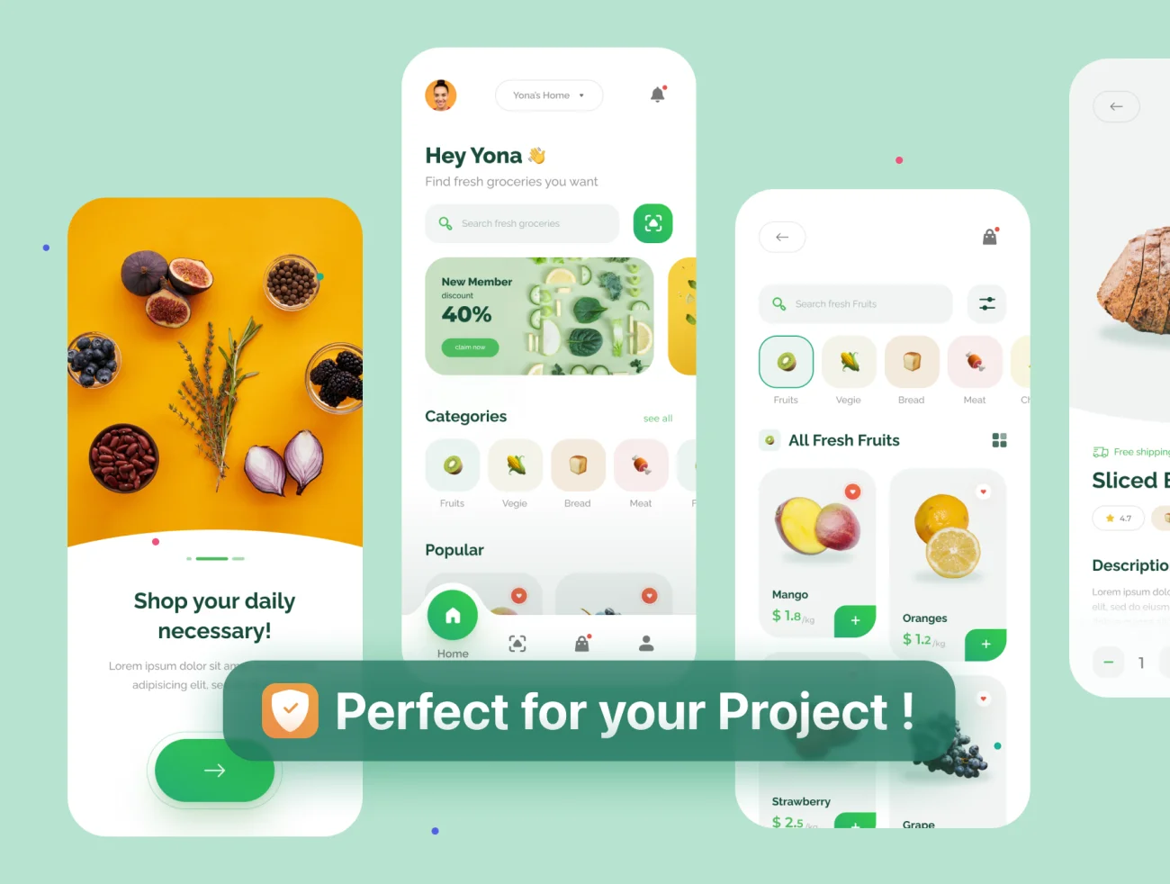 54屏在线生鲜蔬菜水果日常采购应用UI设计套件 Grofast – Online Grocery App UI Kit Light Mode插图11