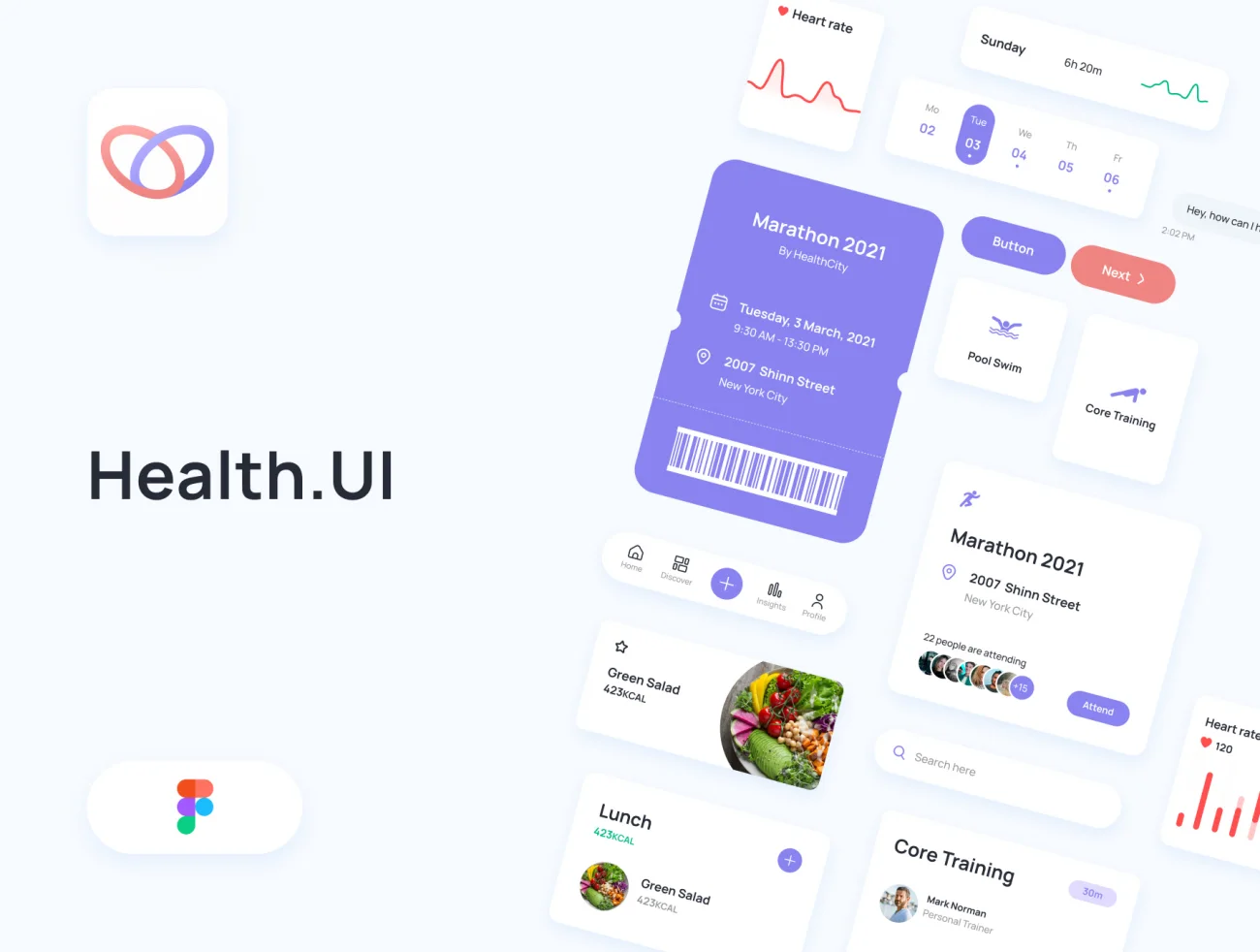 30屏健康管理应用UI设计套件 Health UI插图1