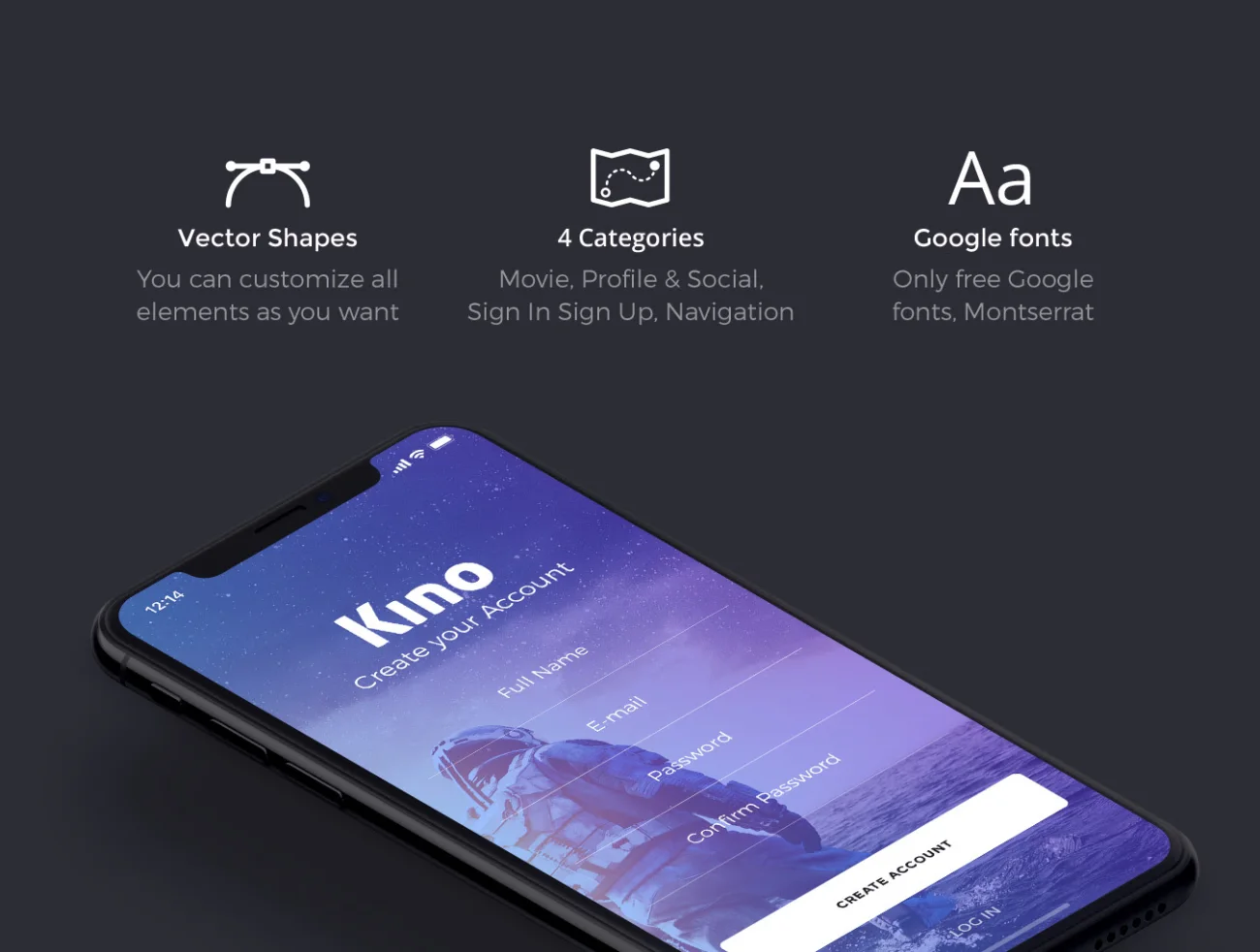 36屏高品质电影影视应用UI设计套件 Kino iOS UI Kit插图3