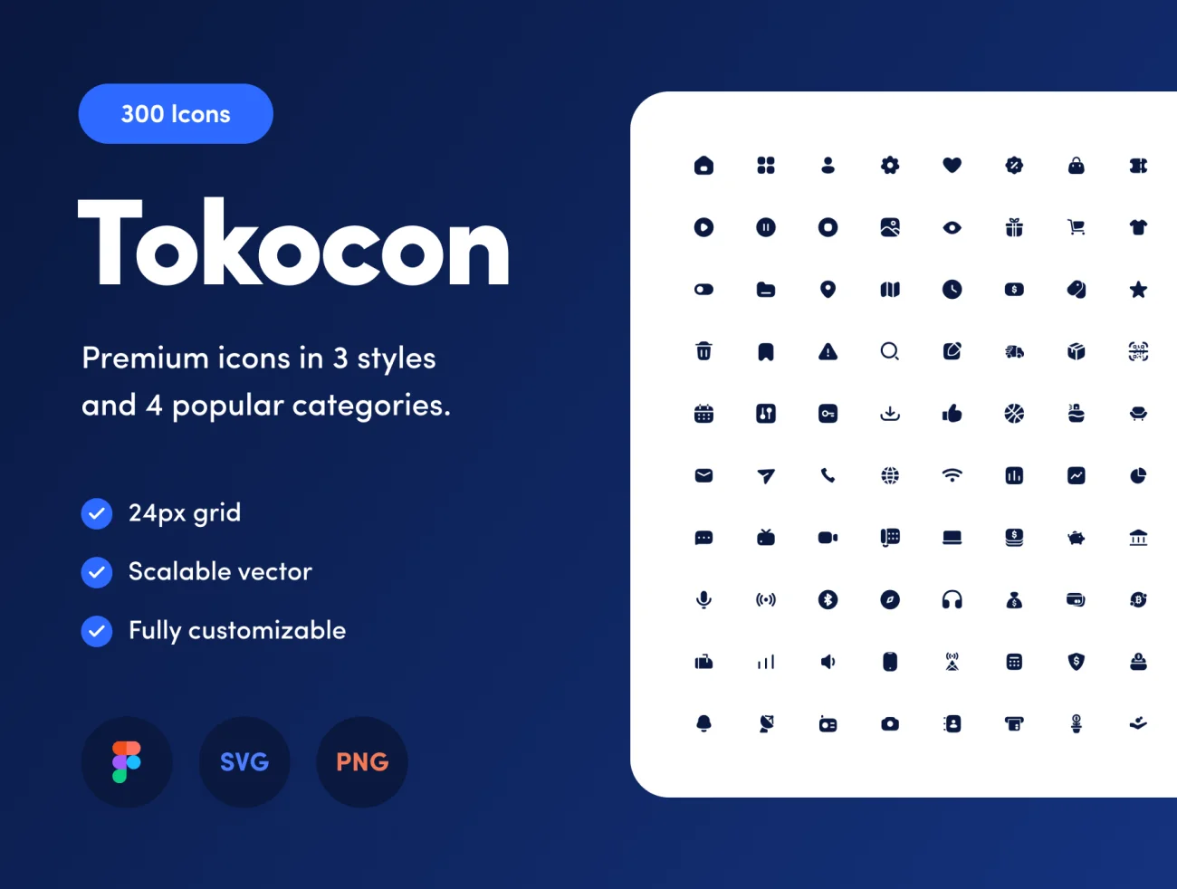 300个通信电子商务金融通用图标合集 Tokocon – Icon Set插图1