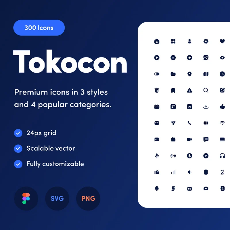 300个通信电子商务金融通用图标合集 Tokocon - Icon Set缩略图到位啦UI