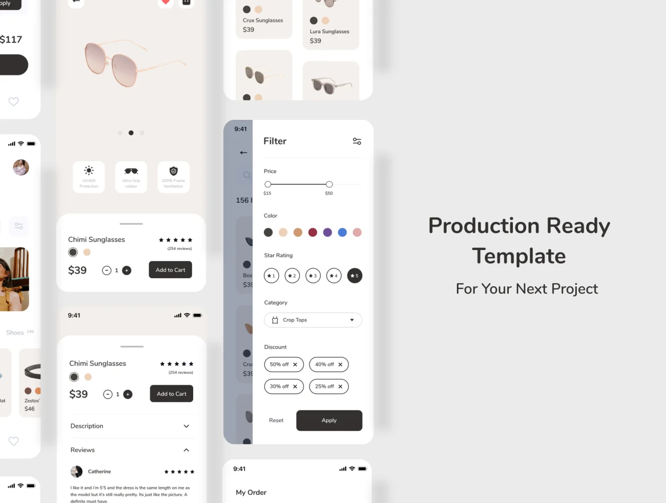 40屏电商网购平台应用 UI 设计工具包 Zivri – Online Shop Mobile App UI Kit插图3
