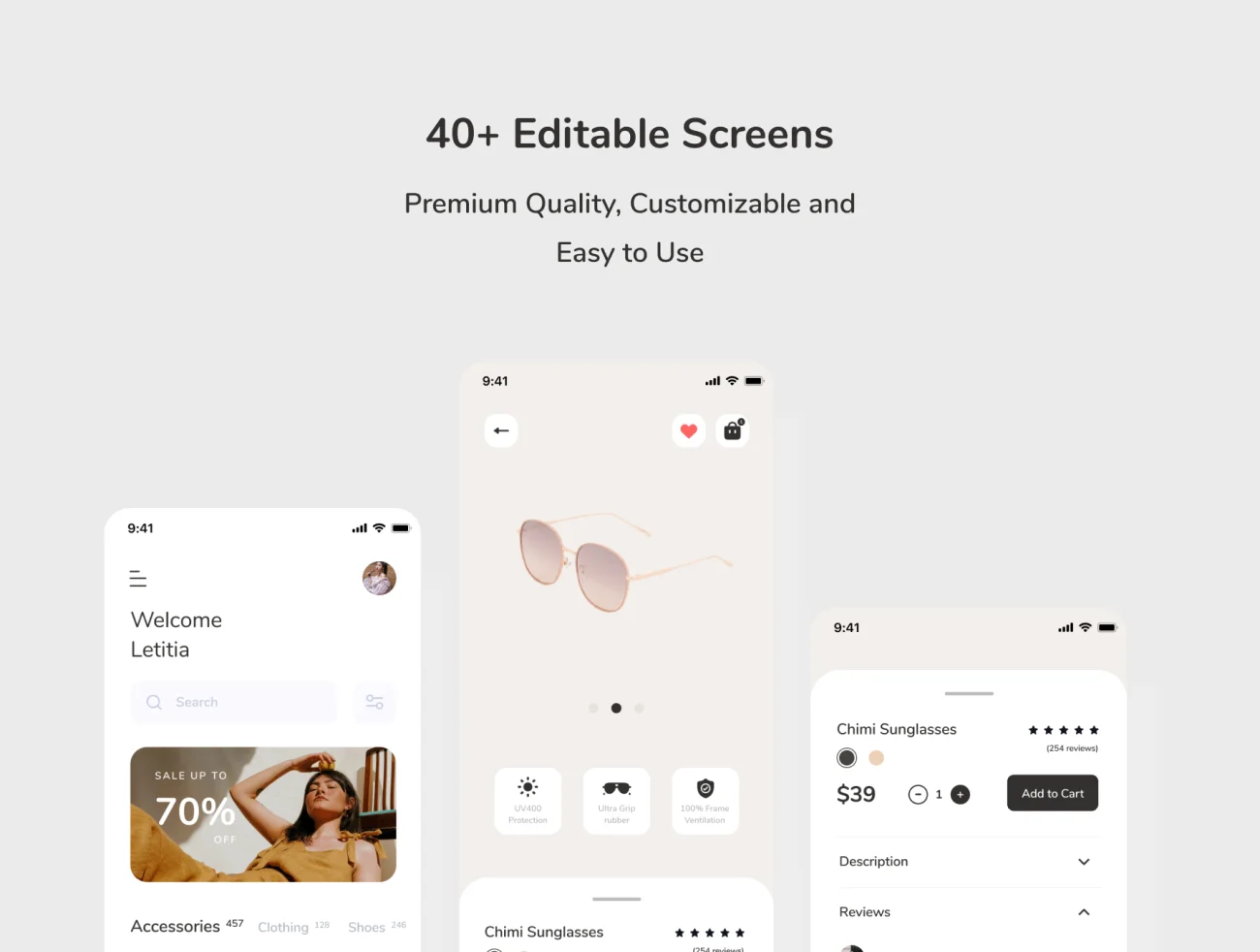 40屏电商网购平台应用 UI 设计工具包 Zivri – Online Shop Mobile App UI Kit插图9