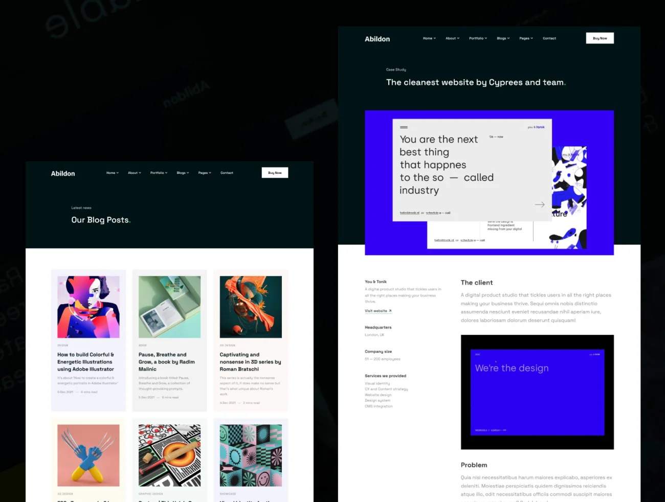公司机构网站设计作品产品展示网页模板 Abildon – Agency & Portfolio Template插图3