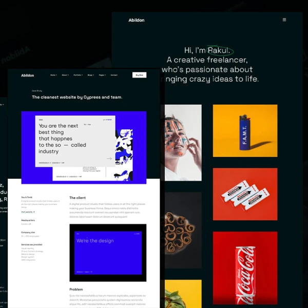 公司机构网站设计作品产品展示网页模板 Abildon - Agency & Portfolio Template