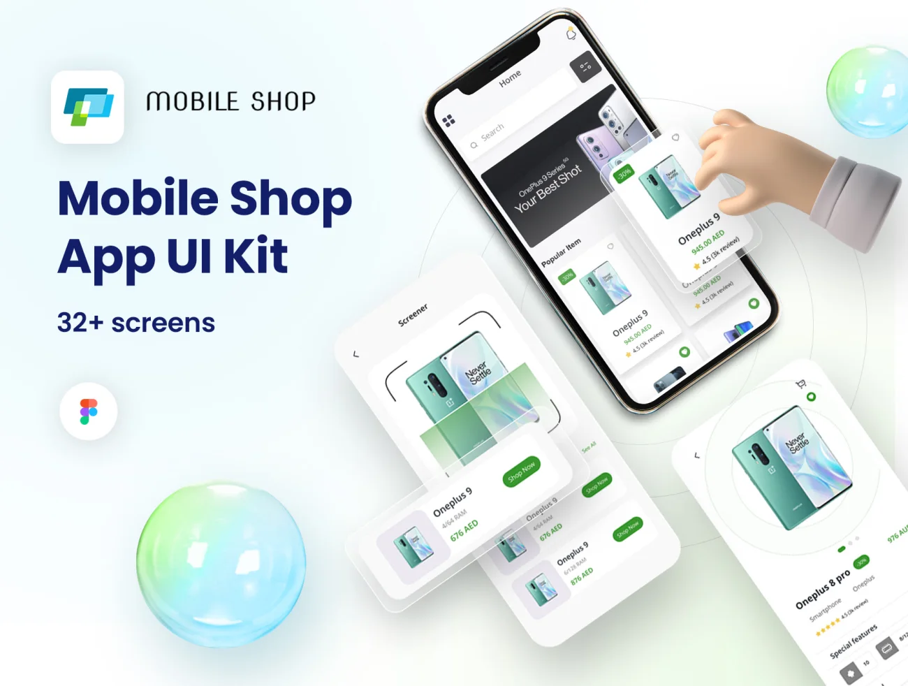 35屏高级电商应用 UI 套件 Mobile Shop – Premium Ecommerce App UI Ki插图1