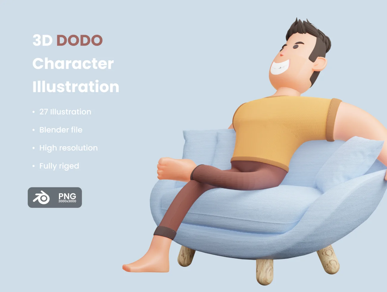 卡通3D人物插画套件 DODO 3D Illustration-3D/图标、人物插画、场景插画、学习生活、插画-到位啦UI