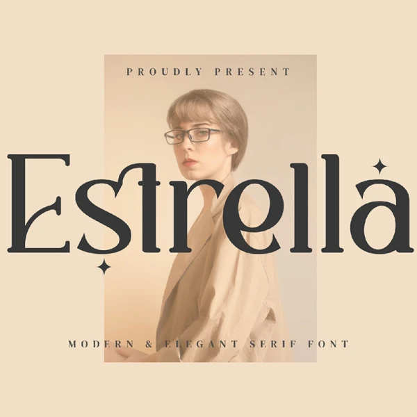极简主义时尚连字衬线字体 Estrella