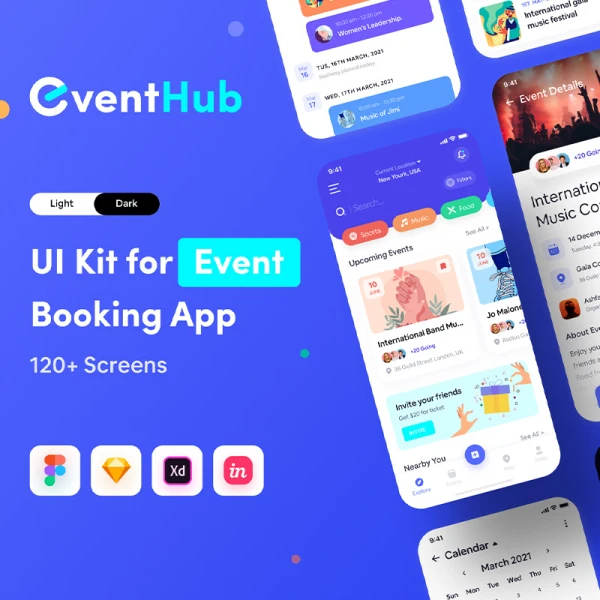 备忘清单任务清单应用UI设计套件 EventHub UI Kit