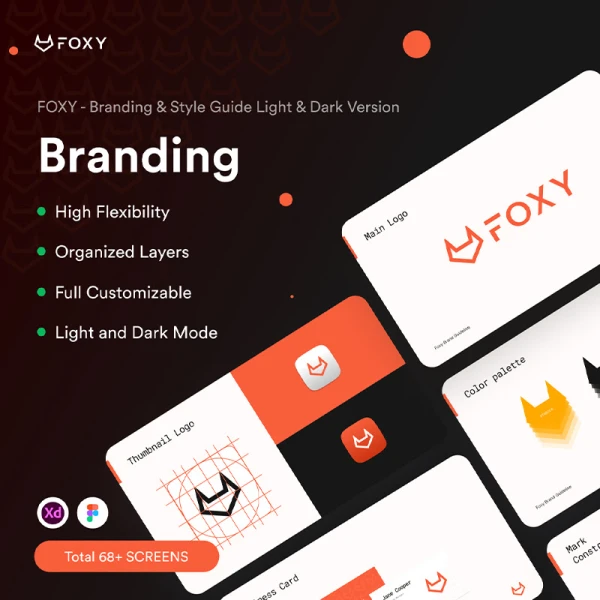 69屏时尚品牌VIS风格指南模板 FOXY Brand Guideline - Branding _ Style Guide