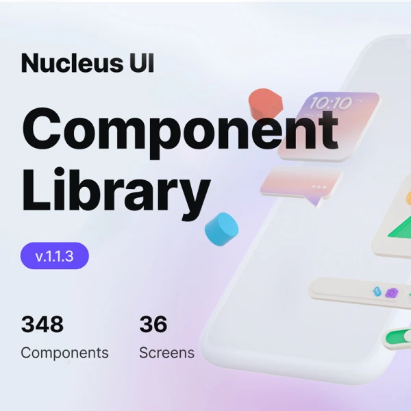 30屏拟物化UI组件库 Nucleus UI Mobile App – UI Component Library