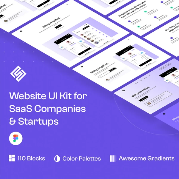 110可复用SaaS组件库公司网站UI模板 SaaS Blocks Website UI Kit for SaaS Companies & Startups