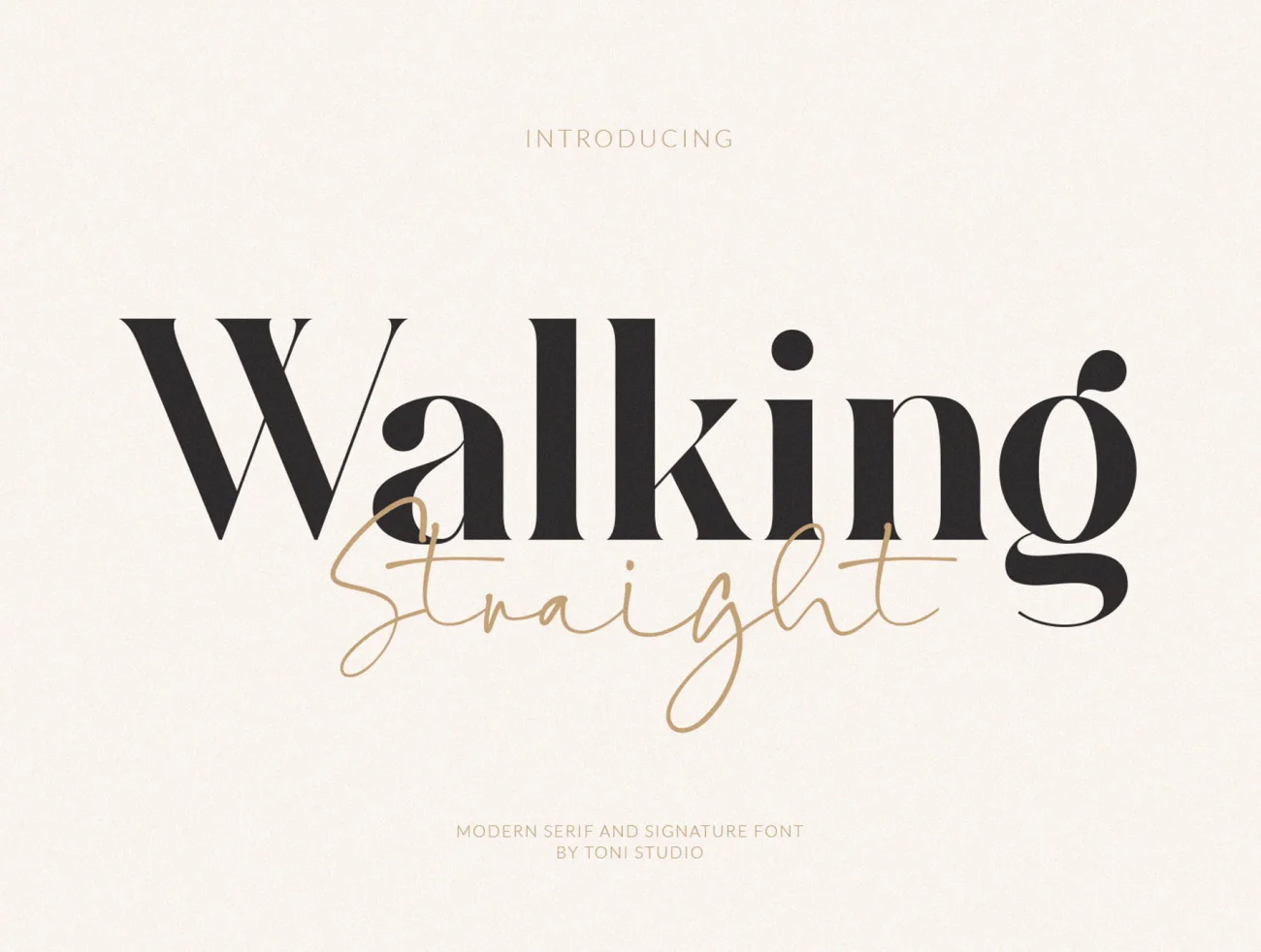 时尚大气衬线英文标题和连体英文签名字体 walking Straight font duo serif and signature typeface-字体-到位啦UI
