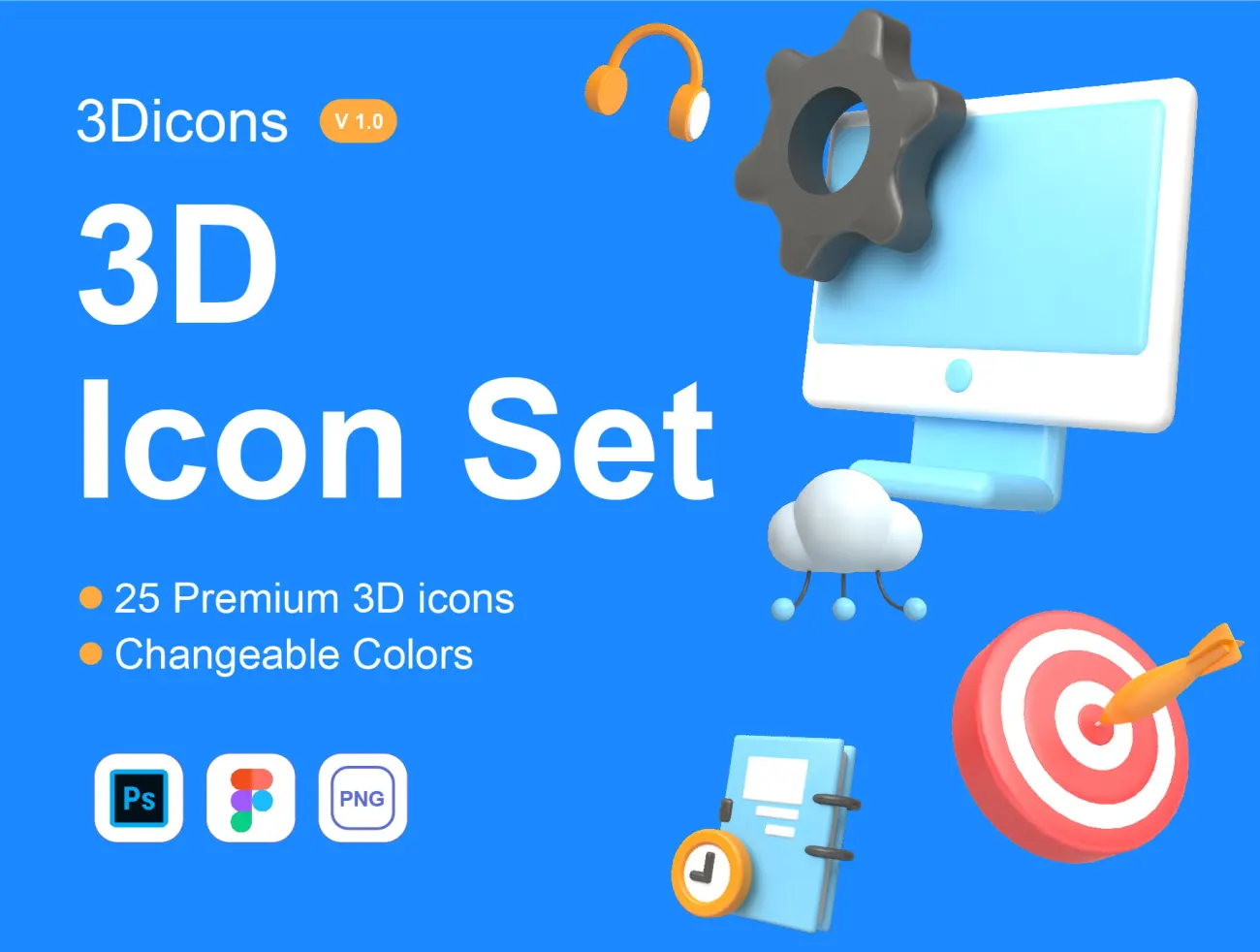 28款4k高清3D元素图标合集 3D Icons set-3D/图标-到位啦UI