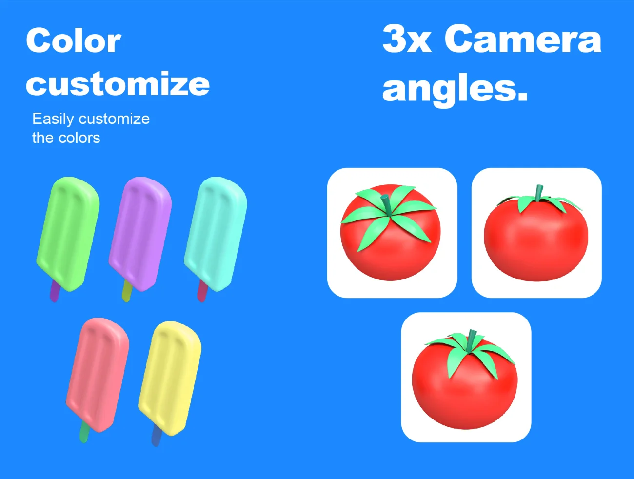 25屏蔬菜水果食品3D图标合集 Food 3D Icons set-3D/图标-到位啦UI