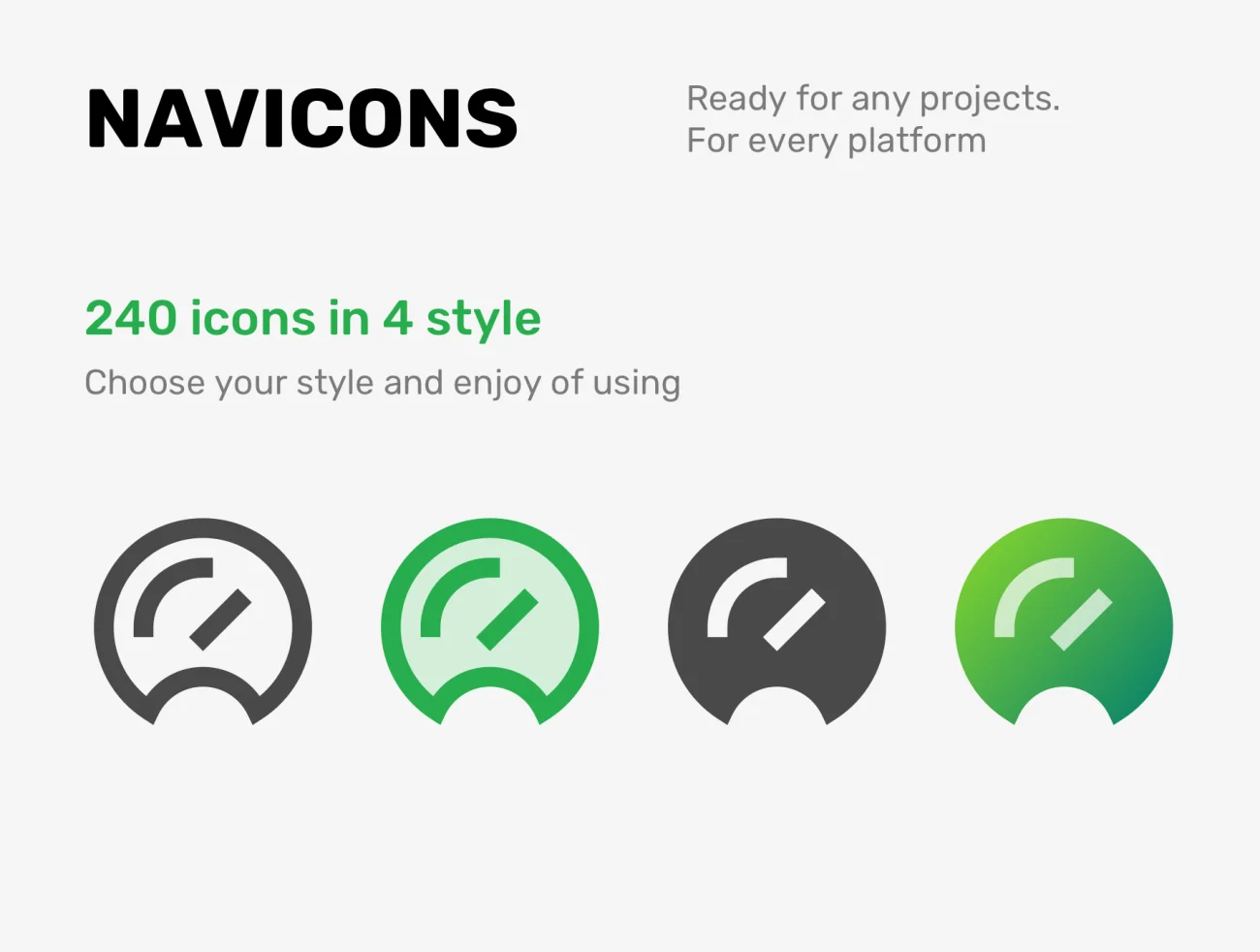 240款导航引导图标合集 NAVICONS. Icons in 4 styles-3D/图标-到位啦UI