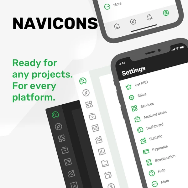 240款导航引导图标合集 NAVICONS. Icons in 4 styles