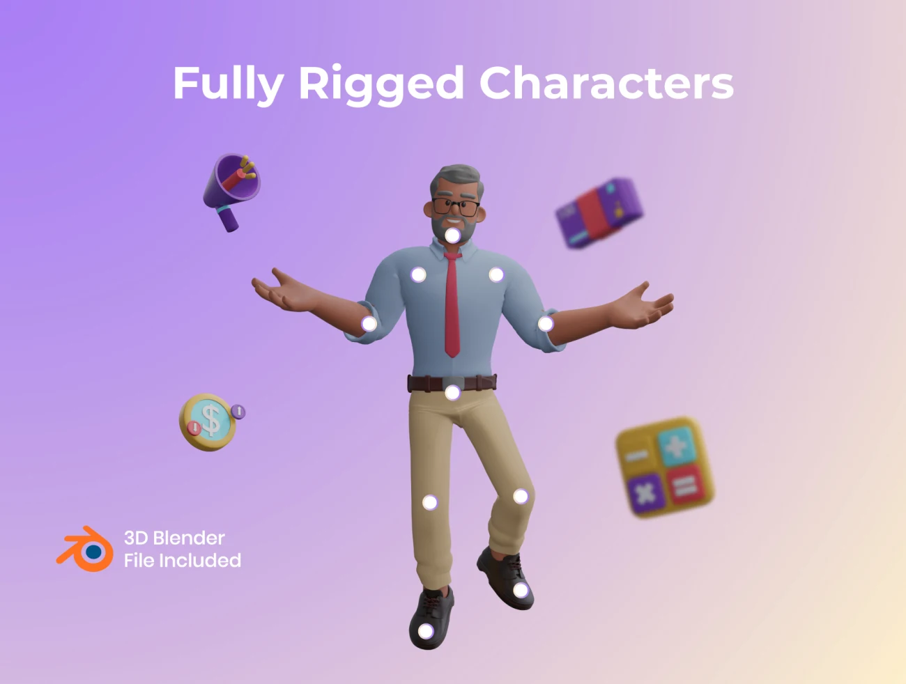 金融理财3D人物角色立体图标合集 Financial 3D Character Illustration Pack-3D/图标-到位啦UI