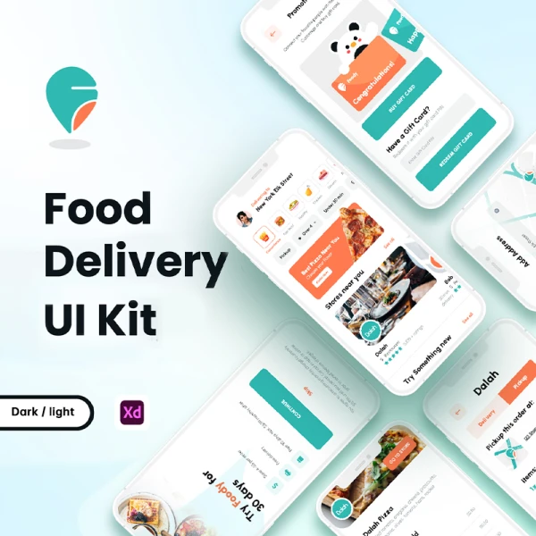 30屏食品外卖快送应用UI设计套件 Food Delivery UI Kit - FOODY