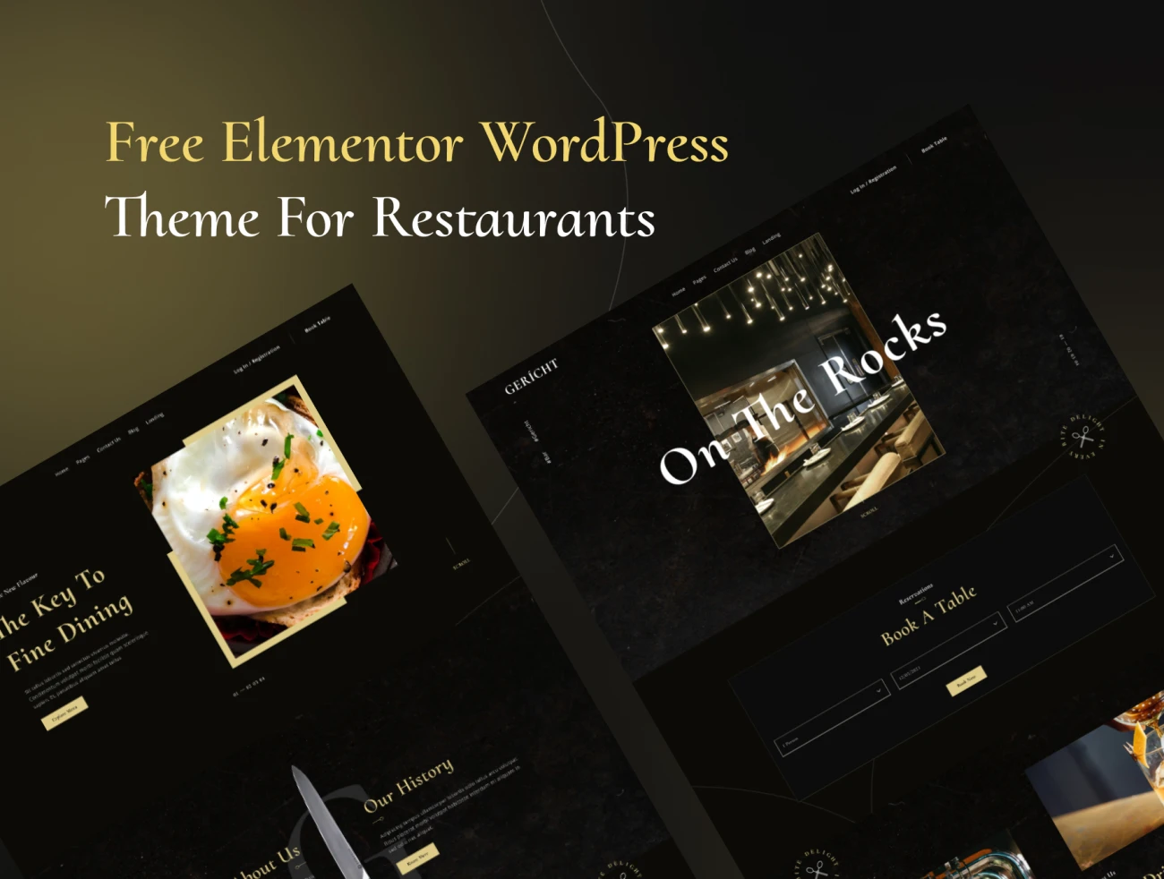 西餐餐馆酒吧网站设计wordpress模板 Gericht - Restaurant Website UI in Figma-UI/UX、ui套件、主页、介绍、列表、博客、支付、海报、源码、网站、网购、详情、预订-到位啦UI