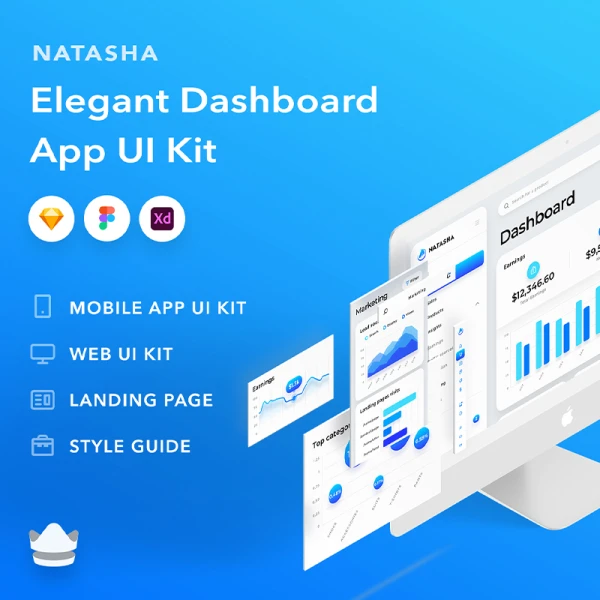 100屏大屏数据可视化仪表板多平台设计套件工具包 Natasha UI Kit