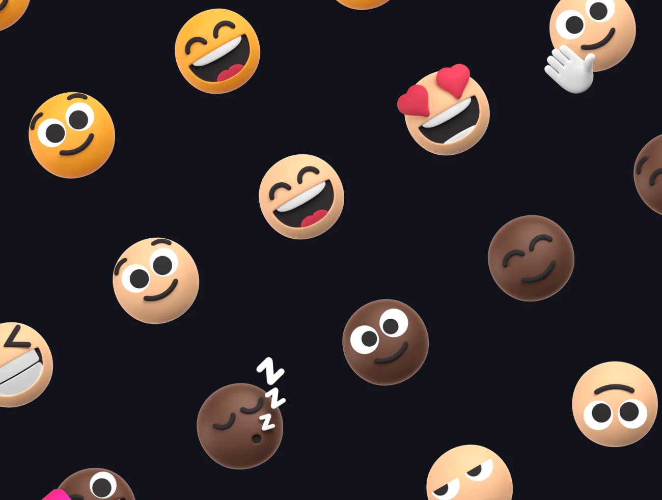 150款开心微笑emoji表情包源文件合集 Smilies 3D Emoji Pack-3D/图标-到位啦UI
