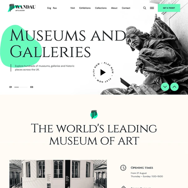 历史艺术博物馆官网设计模板源码 Wandau Art & History Museum HTML Template