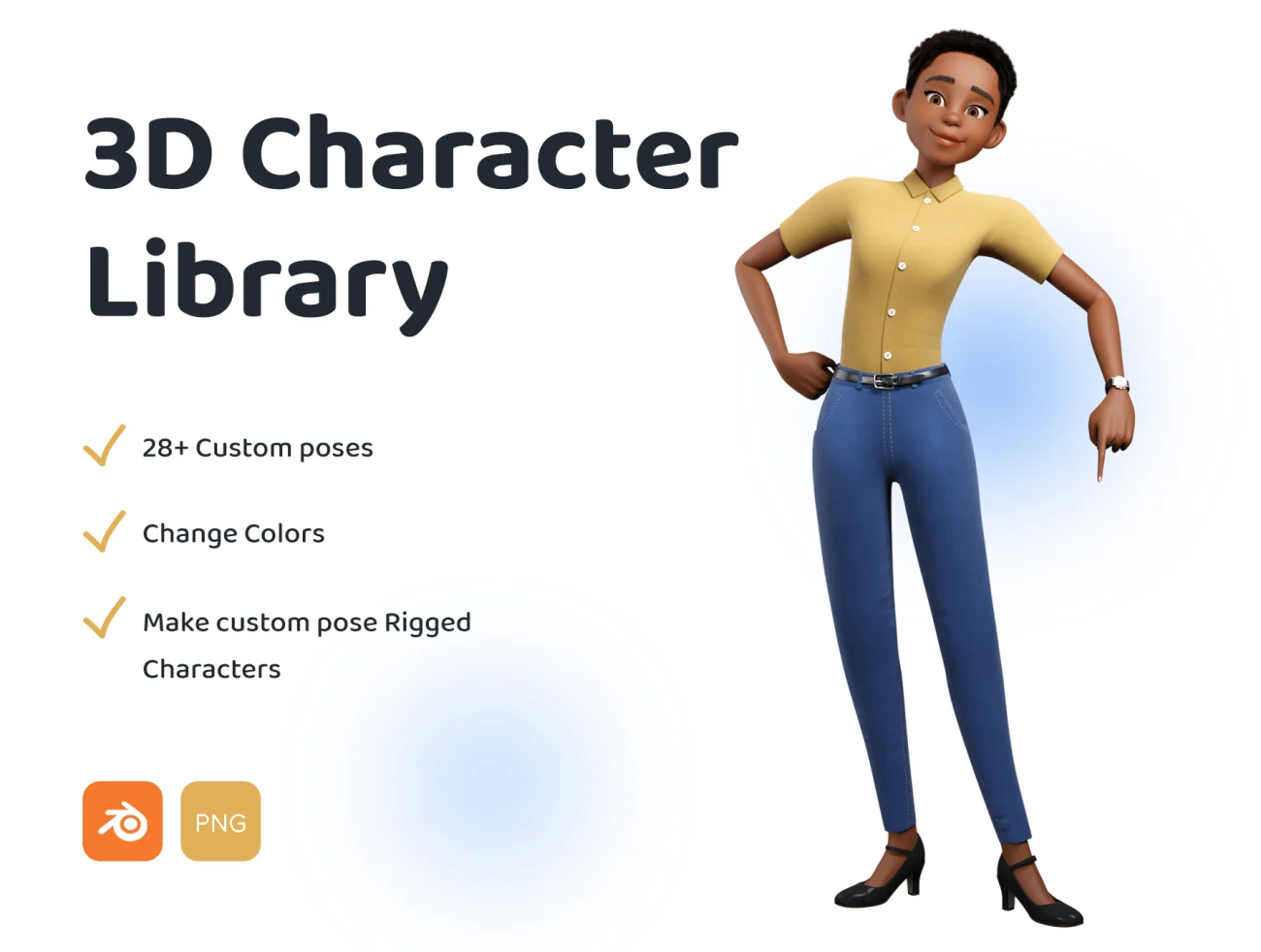 28款女性形象3D动画插图库 3D Female Character Pose Library Pack插图1