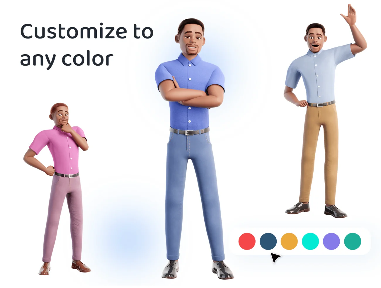 20款男性形象3D动画插图库 3D Male Character Pose Library Pack插图3