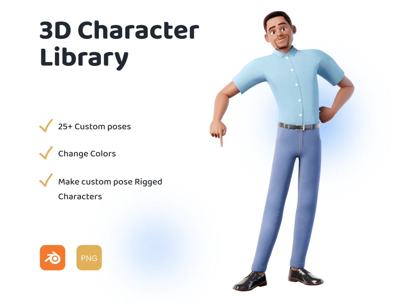20款男性形象3D动画插图库 3D Male Character Pose Library Pack插图1