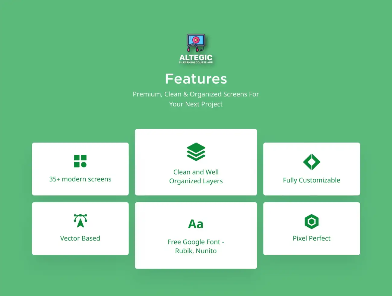 31屏在线教育网络学习应用设计模板 Altegic – Online Learning, Educational App UI Kit插图5