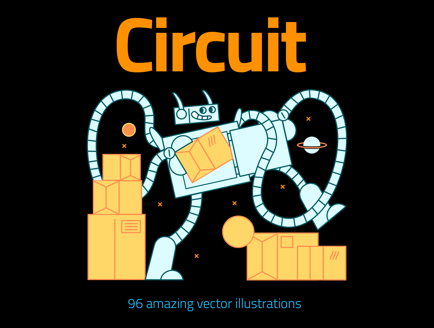 96款趣味机器人插画错误状态页配图素材 Circuit插图11