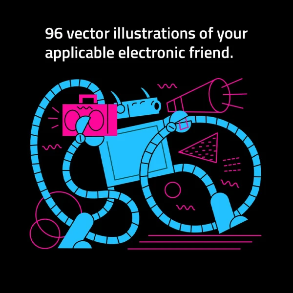 96款趣味机器人插画错误状态页配图素材 Circuit