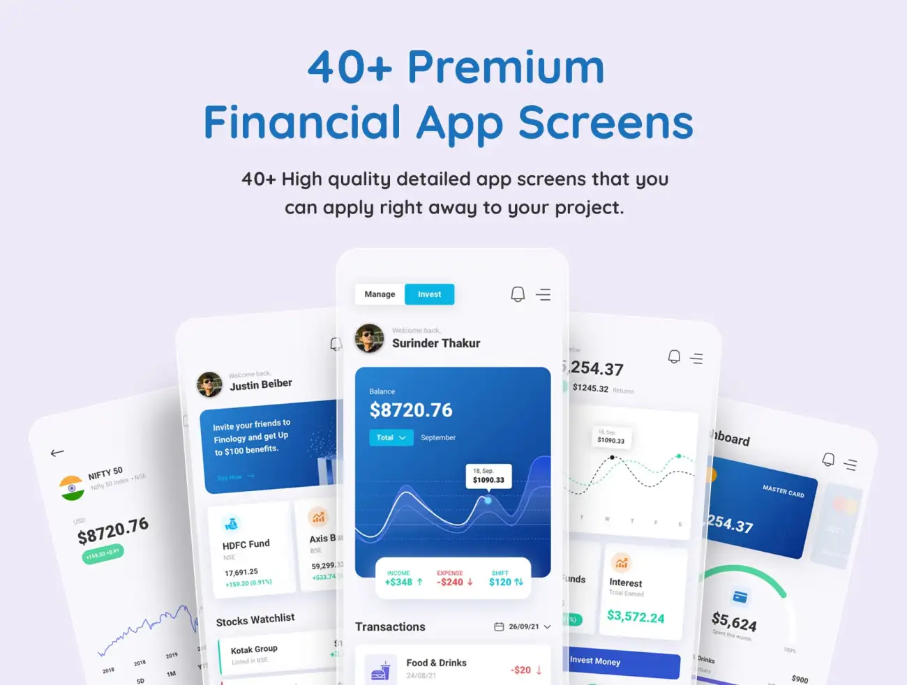 40屏金融资产管理应用UI设计模板 Finology – Money Management App Template插图13