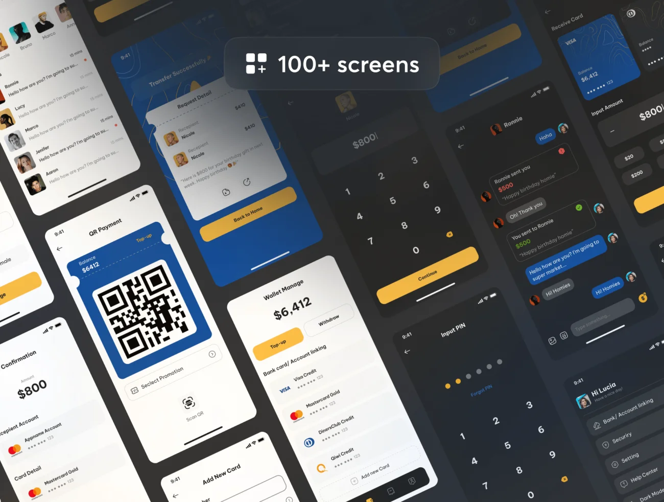 100屏金融电子钱包应用 Fynance – Wallet App UI KIT插图11