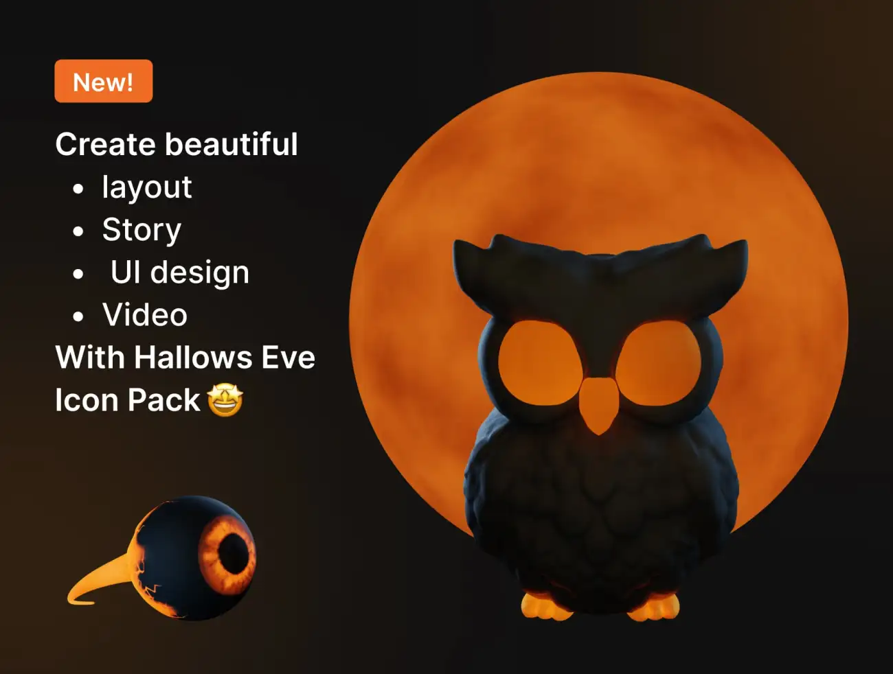 万圣节主题3D图标插图合集 Hallows Eve – Halloween 3D Icon & Sticker Pack插图5