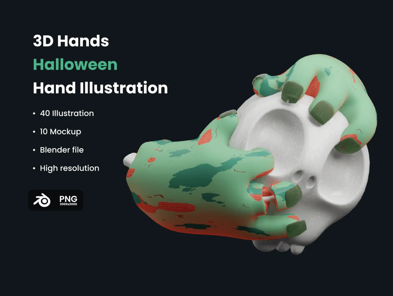 奇怪异形手3D图标合集 Handsloween插图1