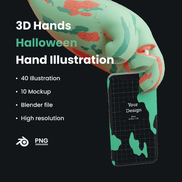 奇怪异形手3D图标合集 Handsloween