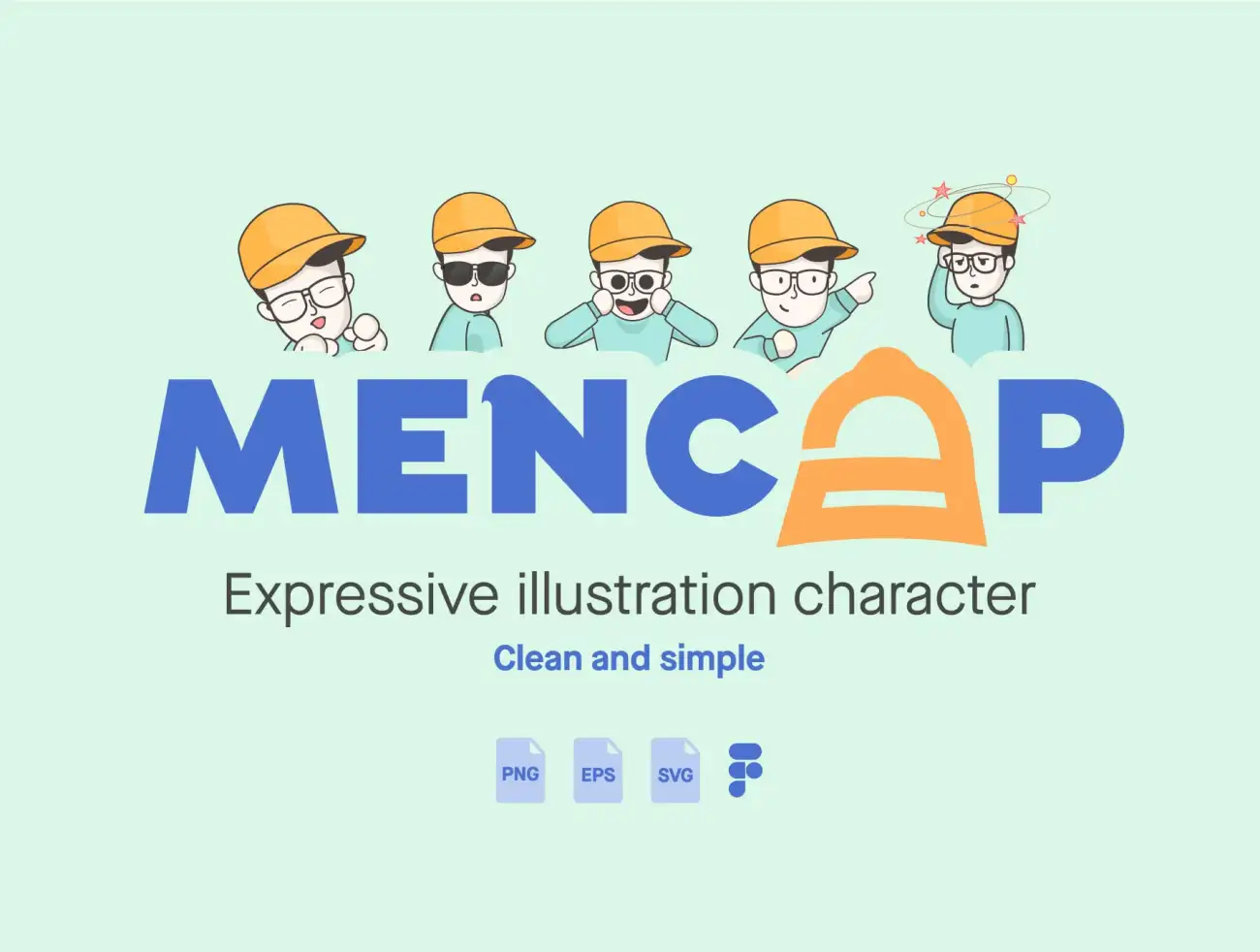 15款带帽人物角色矢量插画素材 MENCAP Illustration插图1