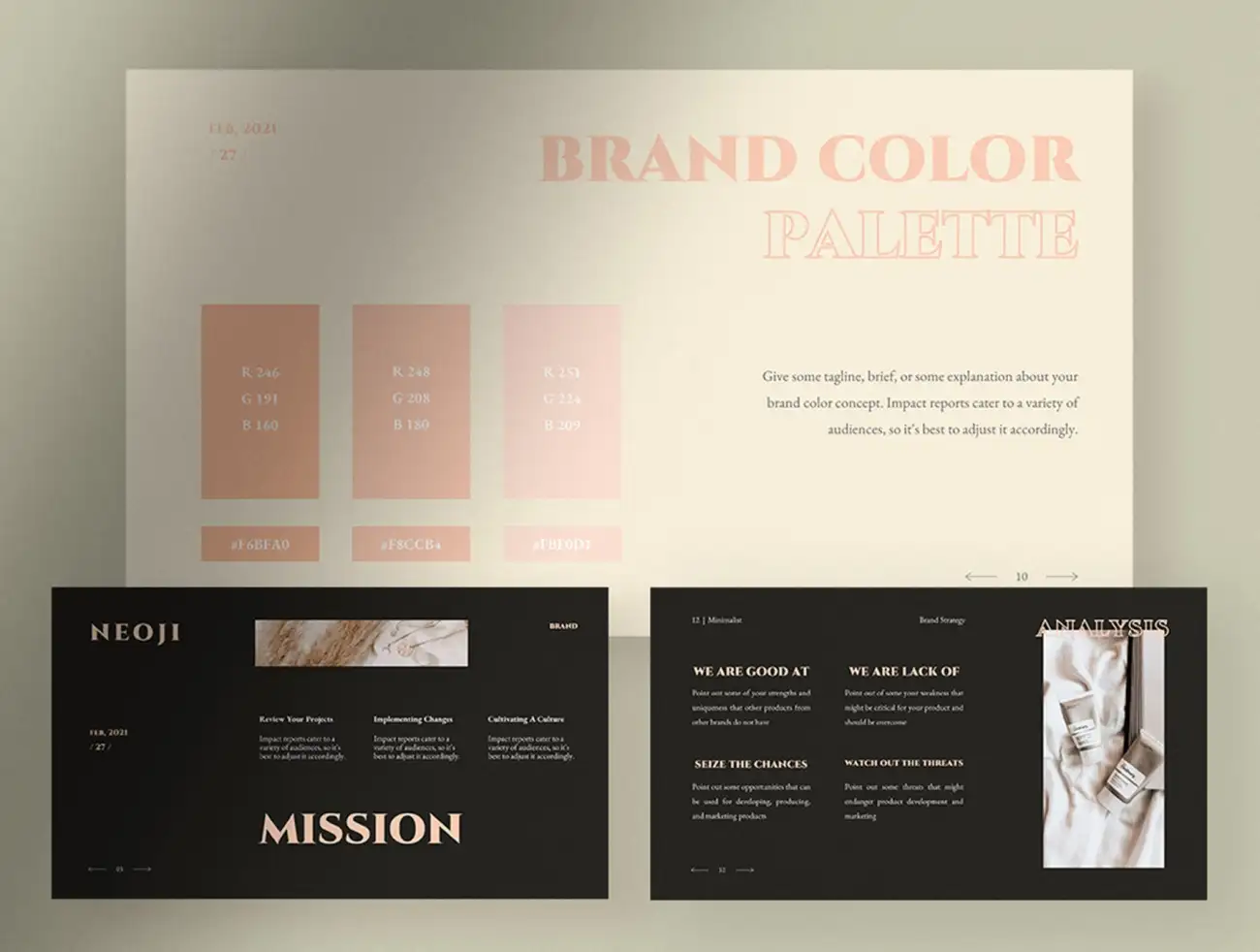30屏极简主义品牌营销策划介绍PPT展示模板 Neoji – Soft Pastel Minimalist Brand Strategy Presentation插图7