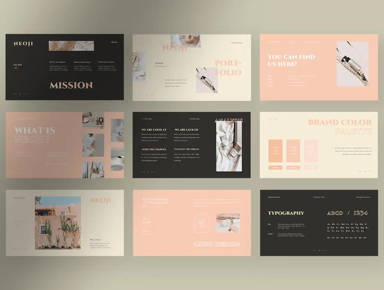 30屏极简主义品牌营销策划介绍PPT展示模板 Neoji – Soft Pastel Minimalist Brand Strategy Presentation插图11
