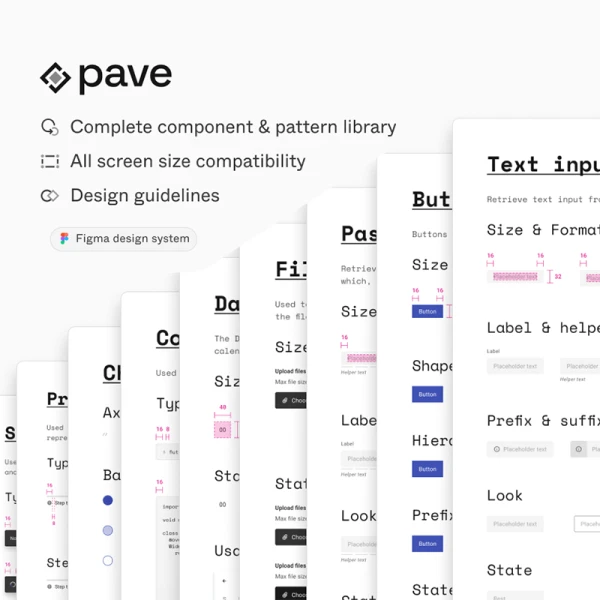 尺寸标注UI套件模板 Pave Design System for Figma