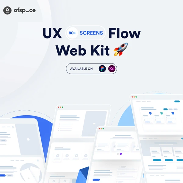 80屏用户体验web设计套件工具包 UXFlow Web Kit Design