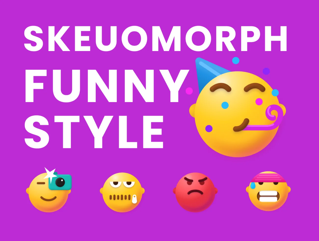 64款拟物风格emoji表情图标合集 Vivid Emojis Icons Pack-3D/图标-到位啦UI