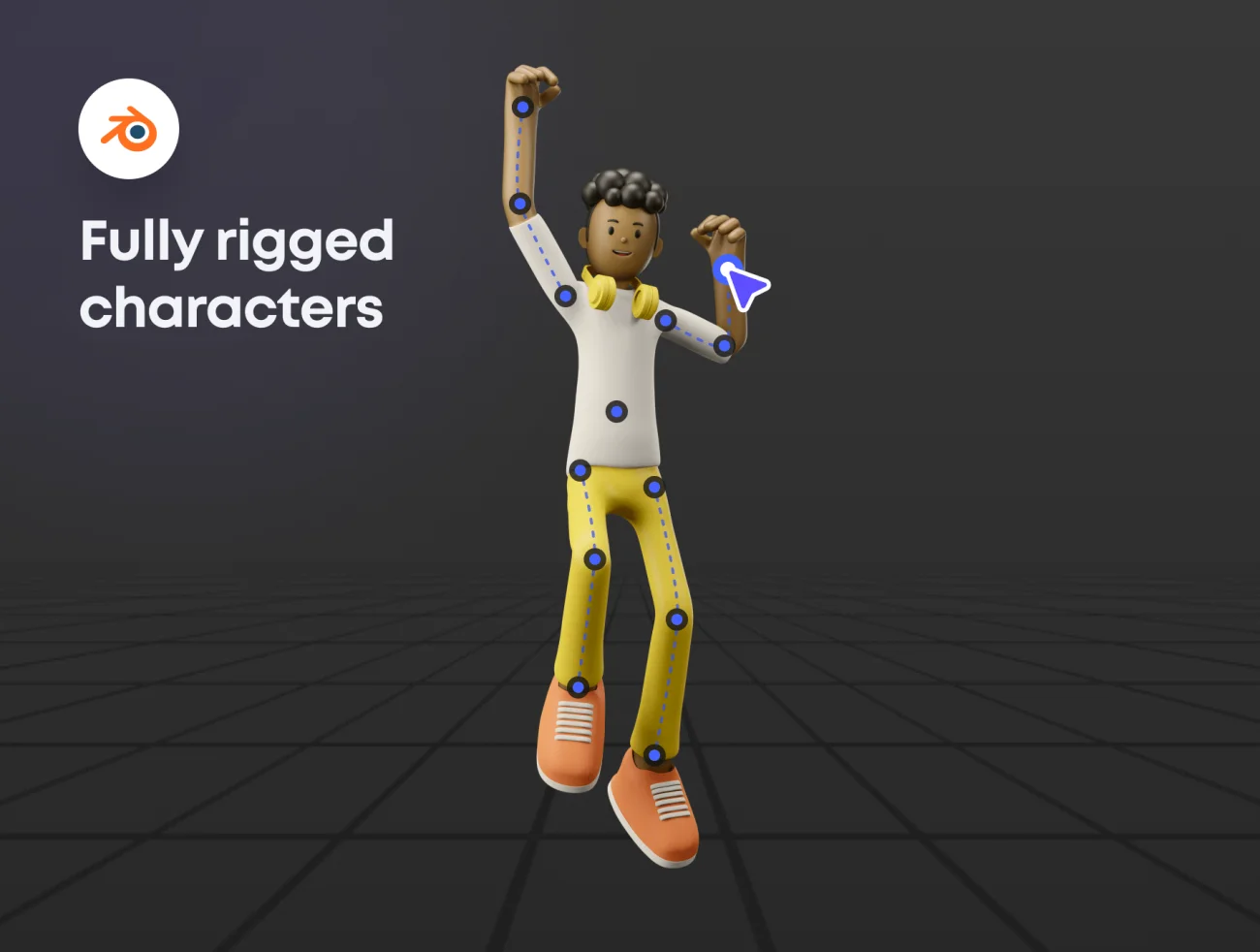 8角色3D人物插画元素合集 3D Character Pack SportIllustration 8 3D Elements object-3D/图标-到位啦UI