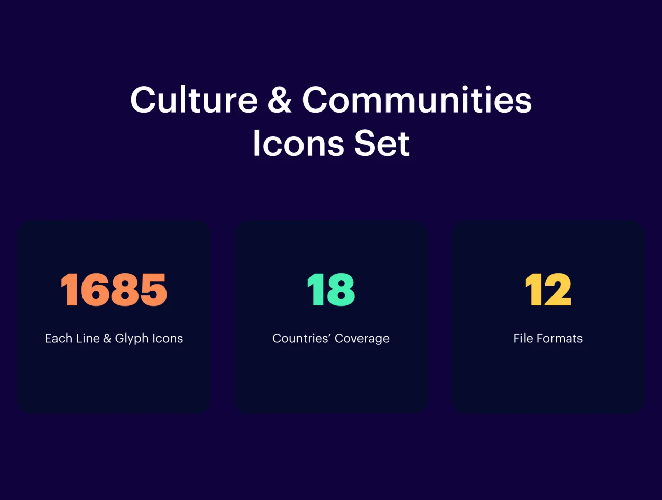 1600款文化社区矢量图标合集 1600+ Culture and Communities Vector Icons-3D/图标-到位啦UI