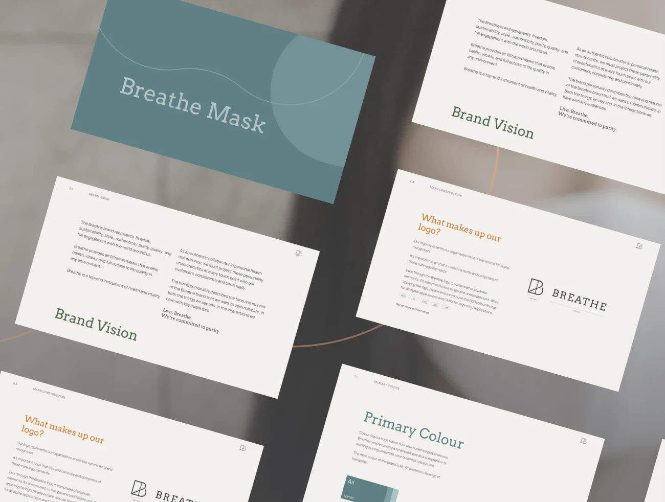 60页健康品牌VI设计模板 Breathe - Brand Guideline-品牌VI-到位啦UI